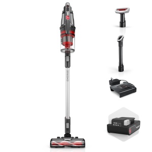 Aspiradora inalámbrica para suelos Hoover ONEPWR WindTunnel Emerge, ligera y con potente succión. Incluye cepillo multi-superficie, limpieza en altura, y soporte propio. Plata.