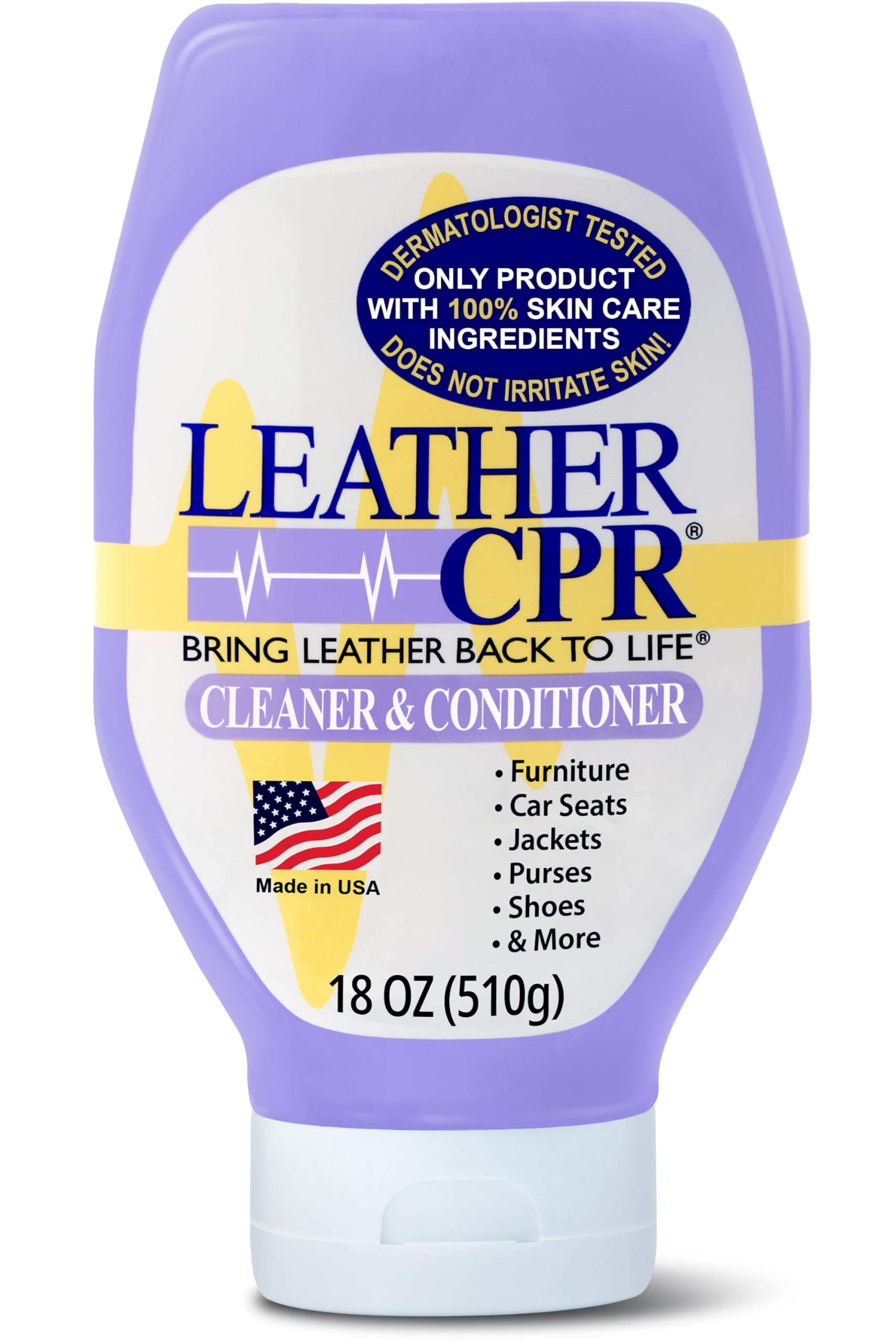 Limpiador y Acondicionador de Cuero CPR | 2 en 1 (18oz) | Limpia, Restaura, Acondiciona y Protege Muebles, Asientos de Coche, Bolsos, Zapatos, Botas, Monturas/Equipos, Chaquetas e Interiores de Automóviles
