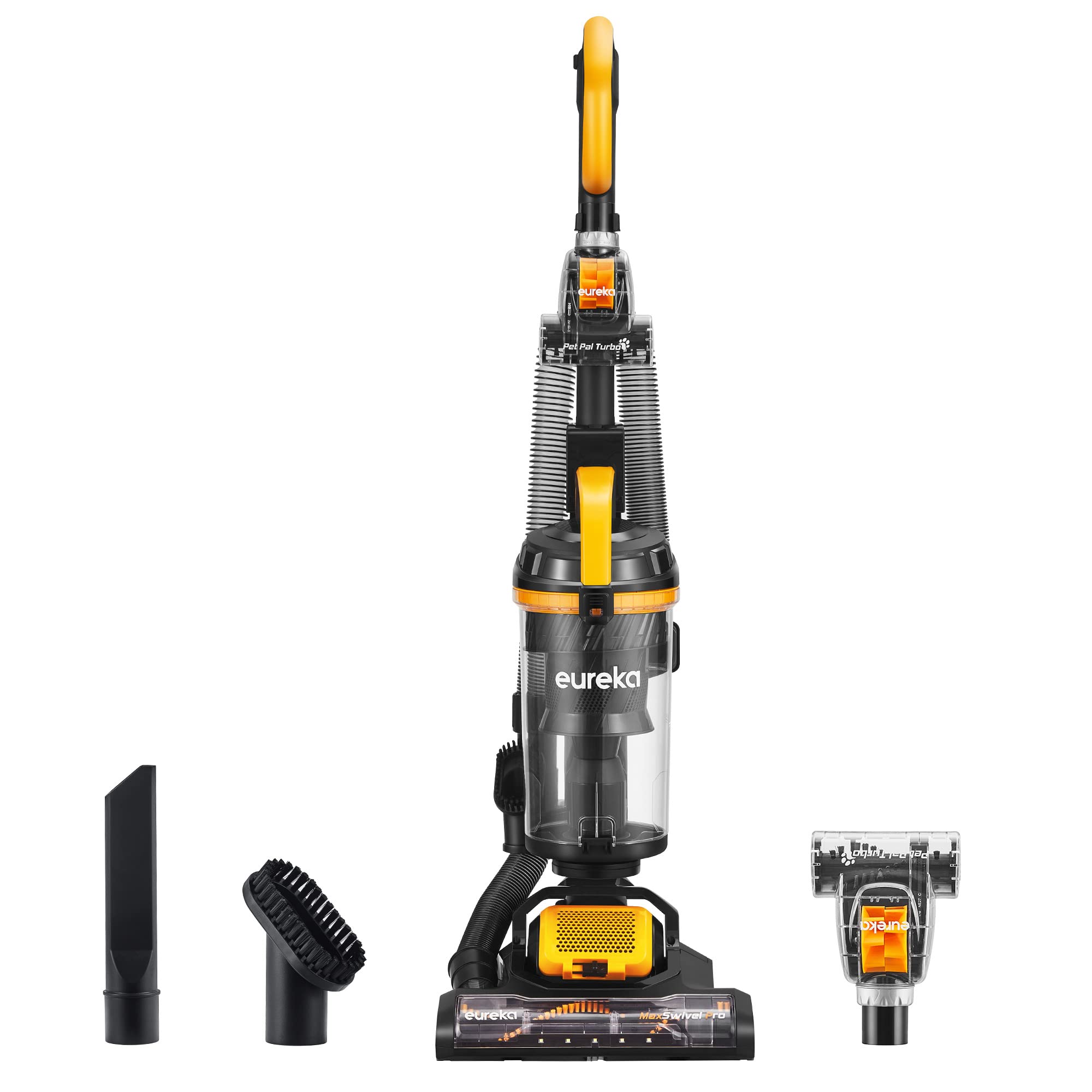 Limpieza para tu hogar: Aspiradora Eureka con MaxSwivel Pro NEU350 y herramienta para mascotas, amarilla