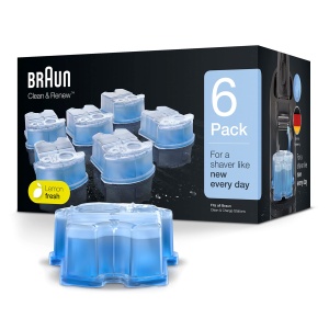 "Recargas Braun Clean & Renew CCR, solución limpia para sistema de limpieza Clean&Charge, paquete de 6"