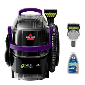 Limpiador portátil para alfombras BISSELL SpotClean Pet Pro 2458, púrpura de vid, negro, grande.