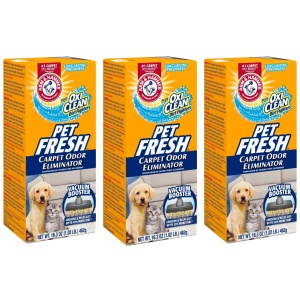 Eliminador de olores para alfombras Arm & Hammer con Oxi Clean (Pack de 3) ¡Despídete de la suciedad! (48.9 Ounces)