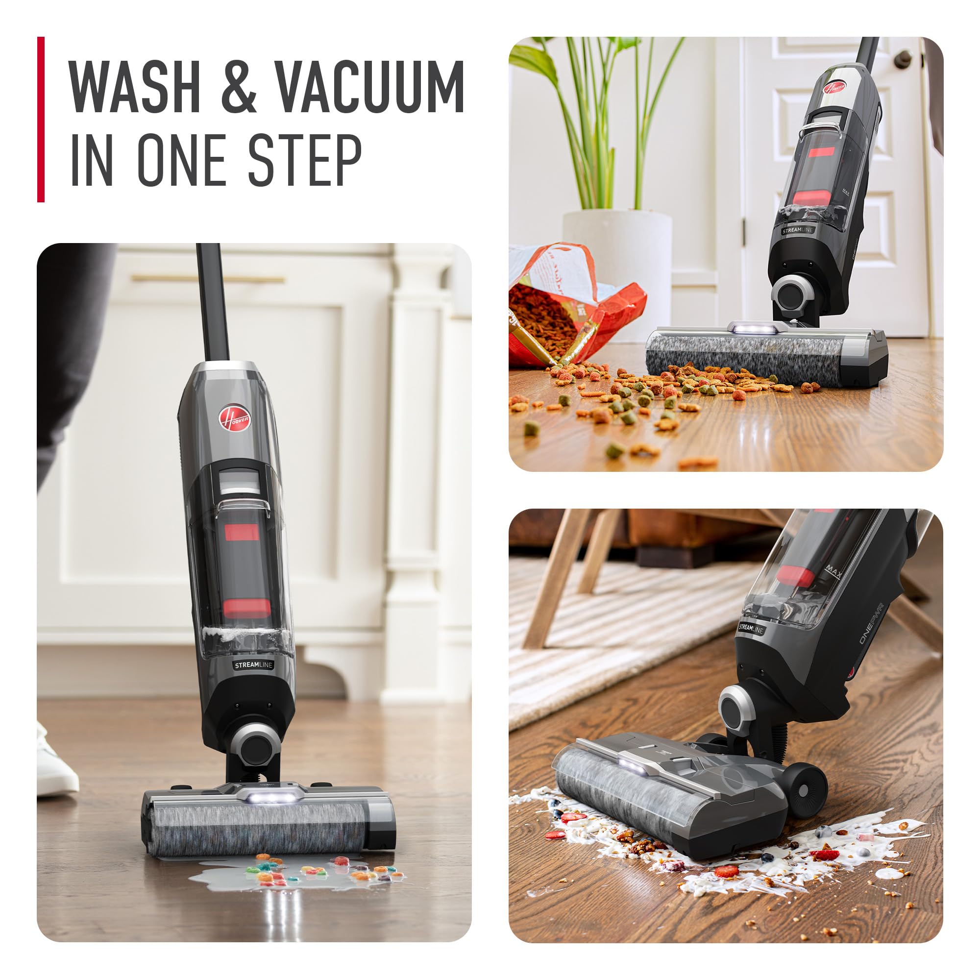 Limpiador de pisos inalámbrico Hoover ONEPWR, Wet Dry Vacuum con sistema de auto limpieza, Color plata - Image 2