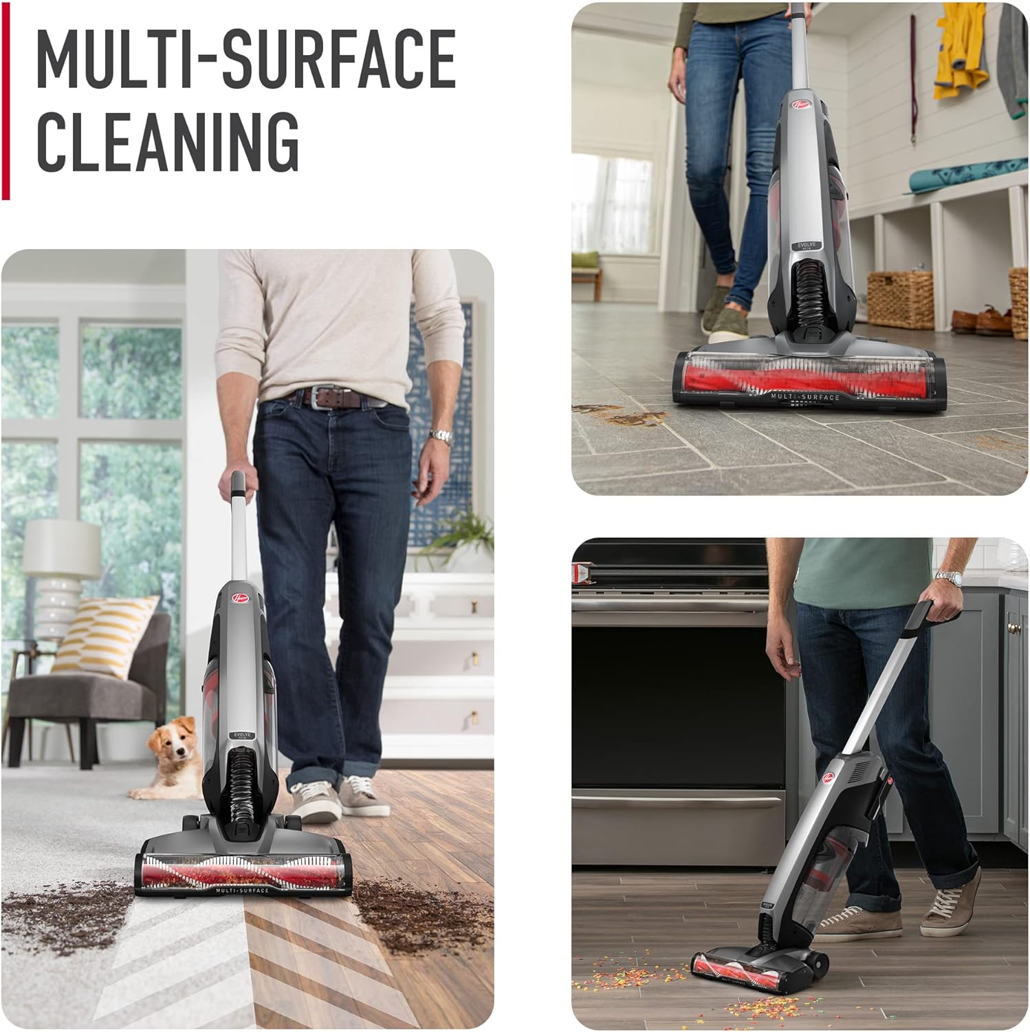 Aspiradora inalámbrica Hoover ONEPWR Evolve Pet para alfombras y pisos duros, portátil y ligera, con gran succión y cepillo anti-enredos, Color negro - Image 3