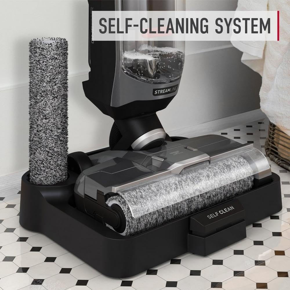Limpiador de pisos inalámbrico Hoover ONEPWR, Wet Dry Vacuum con sistema de auto limpieza, bordes limpios, pantalla LCD premium, BH55400V, plata