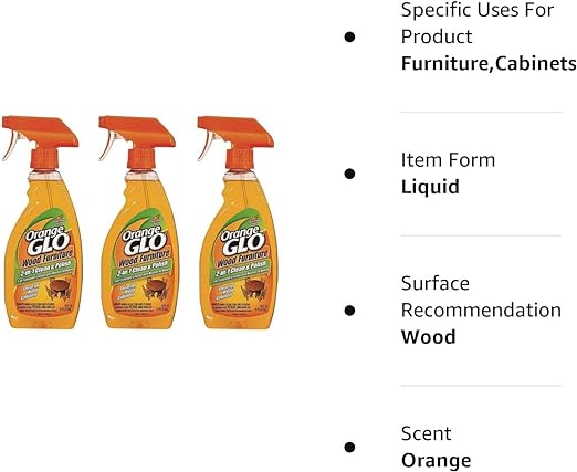 Orange Glo Kit de limpieza y pulido de muebles de madera - Pack de 3 botellas de 16 oz - Image 2