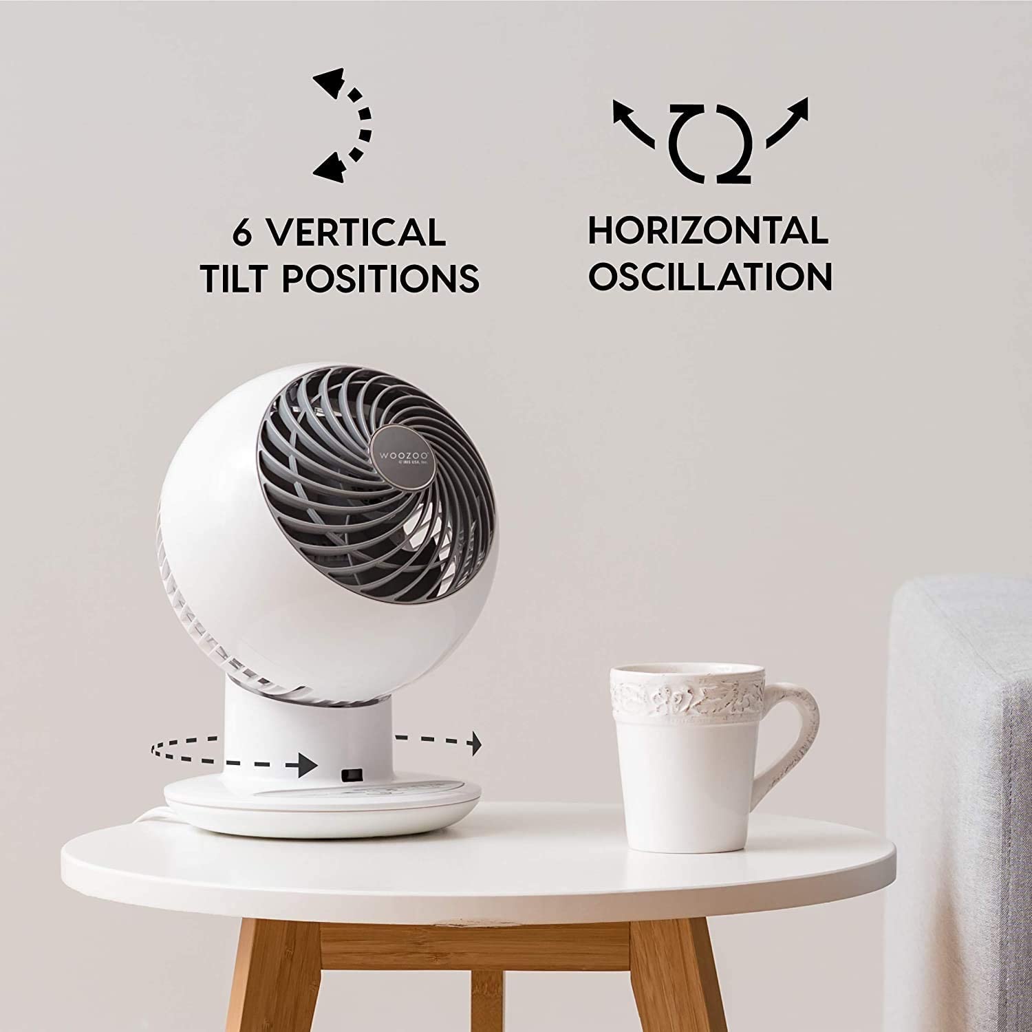 Ventilador Woozoo - 5 velocidades, con control remoto, oscilante y silencioso - Image 4
