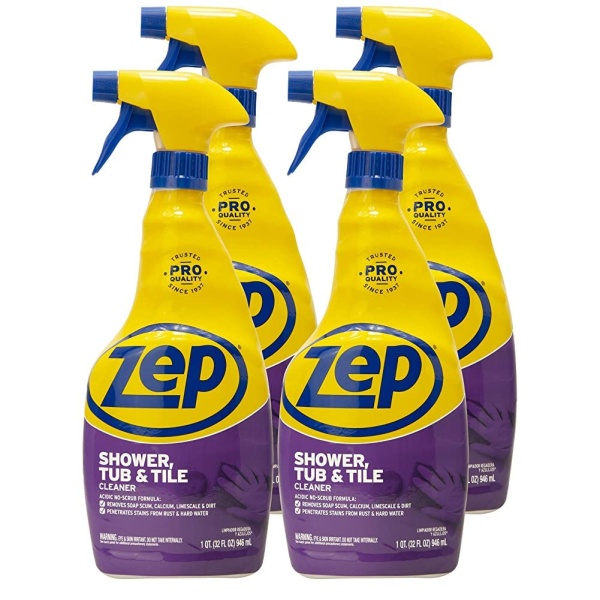Zep Limpiador de Ducha, Bañera y Azulejos 32 oz ZUSTT32 (Caja de 4) - Fórmula Profesional sin Frote, Elimina la Suciedad Resistente al Contacto - Image 6