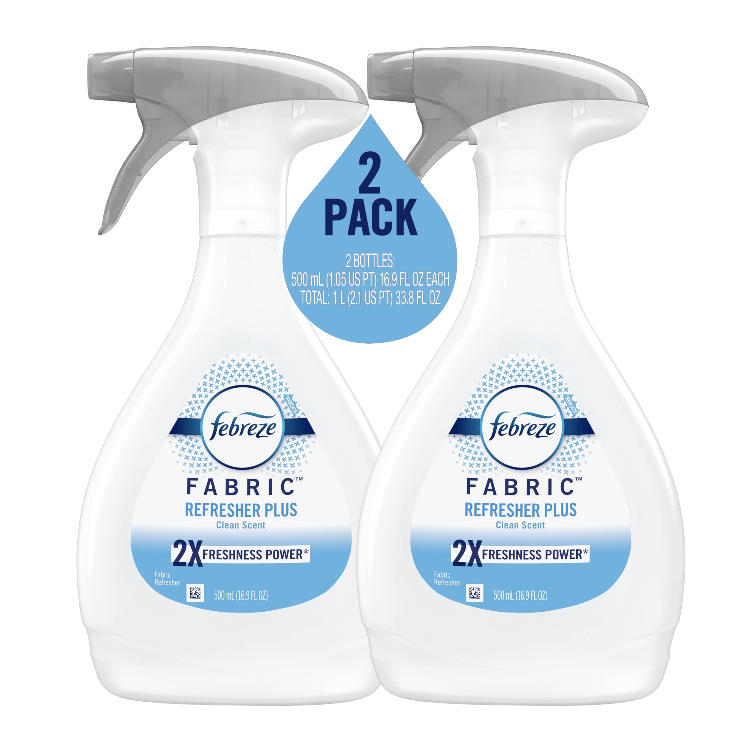 Eliminador de Olores Febreze, Espay para Olores Fuertes, Spray refrescante PLUS con aroma limpio, 16.9 oz (2 Unidades)