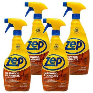 . Limpiador de suelos duros y laminados Zep - 32 oz (Paquete de 4) - ZUHLF32 - Elimina manchas, decoloraciones y rayones. Limpia y restaura el brillo.