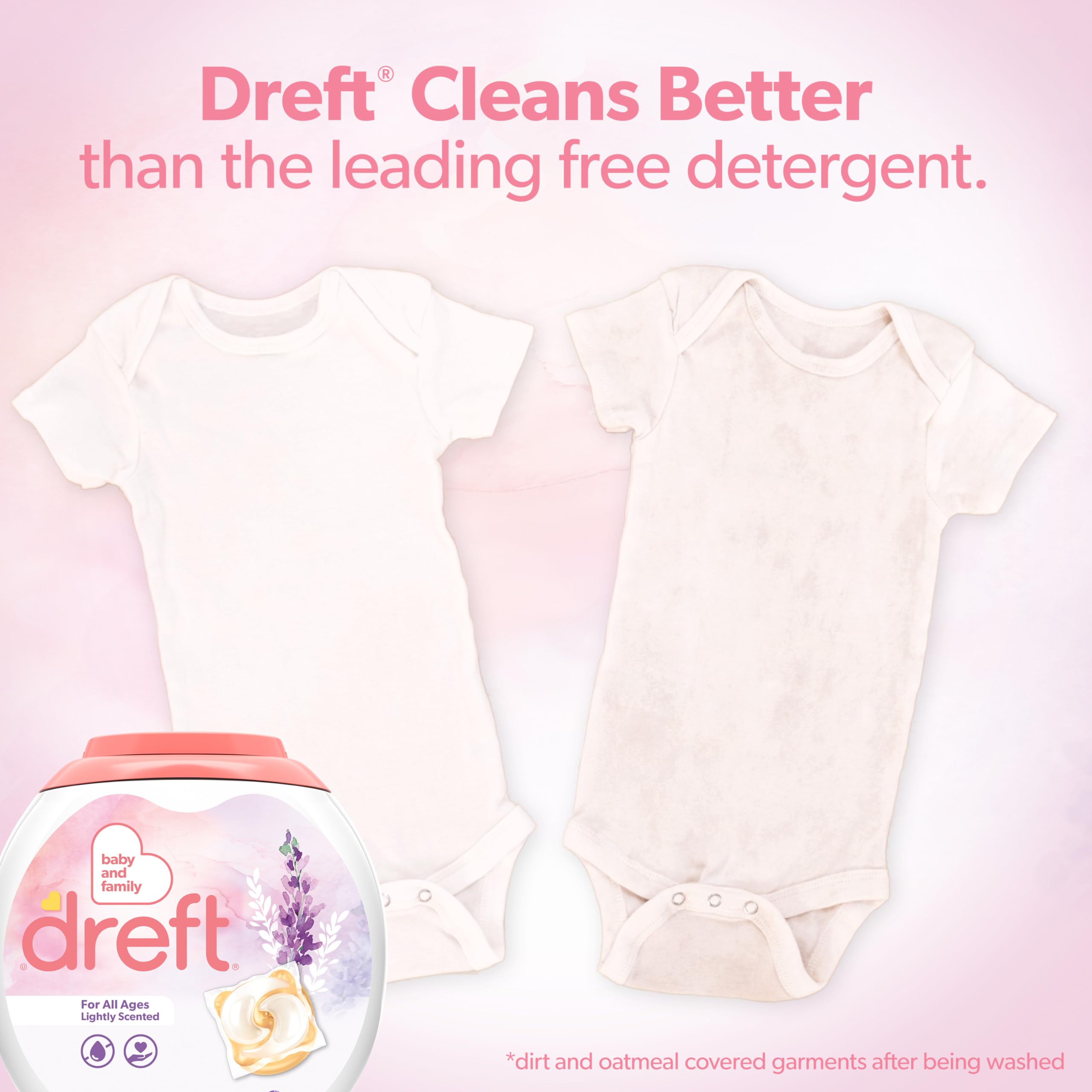 Detergente Dreft XL Pacs Suave aroma a lavanda - 18 piezas