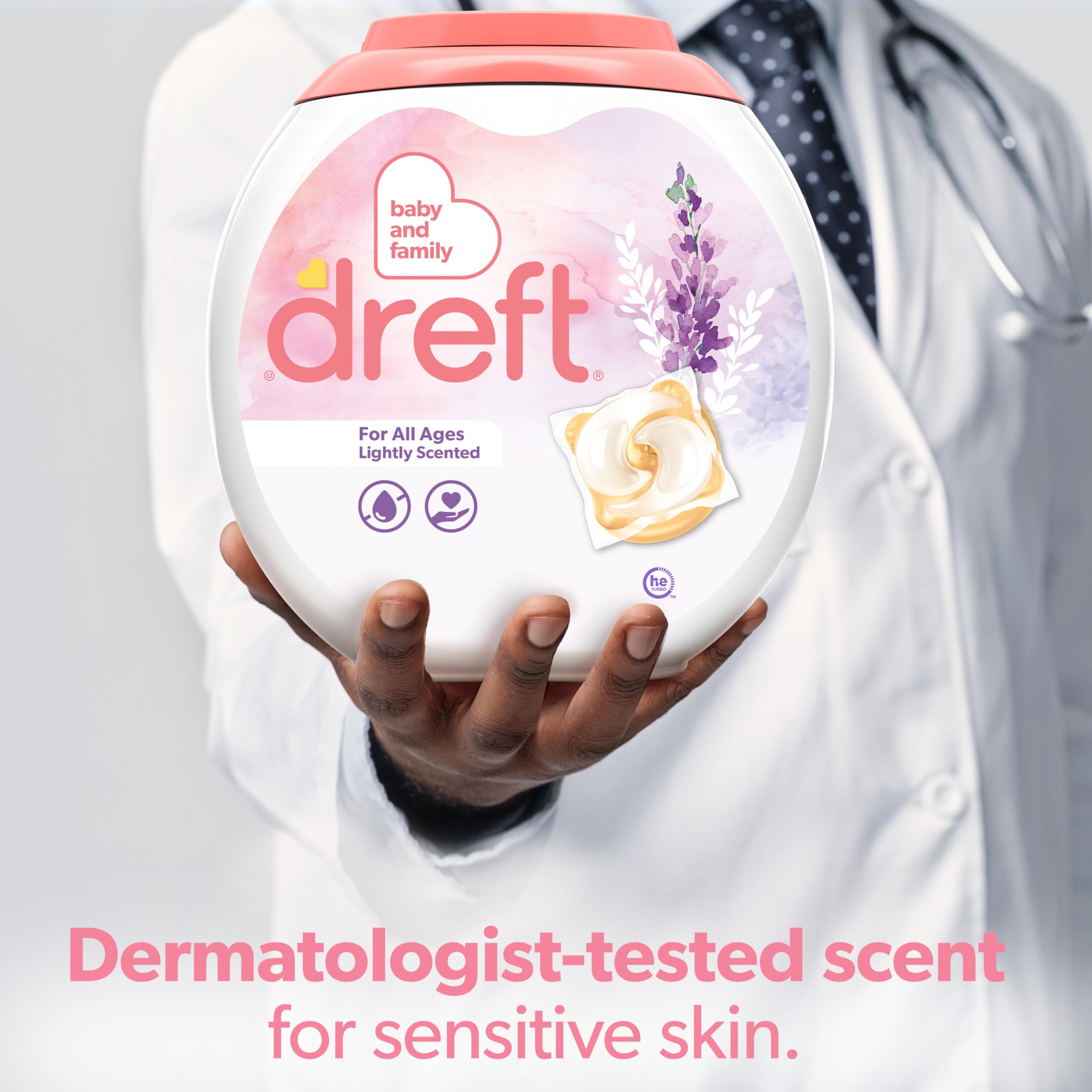 Detergente Dreft en cápsulas, con agradable aroma a lavanda, 25 piezas