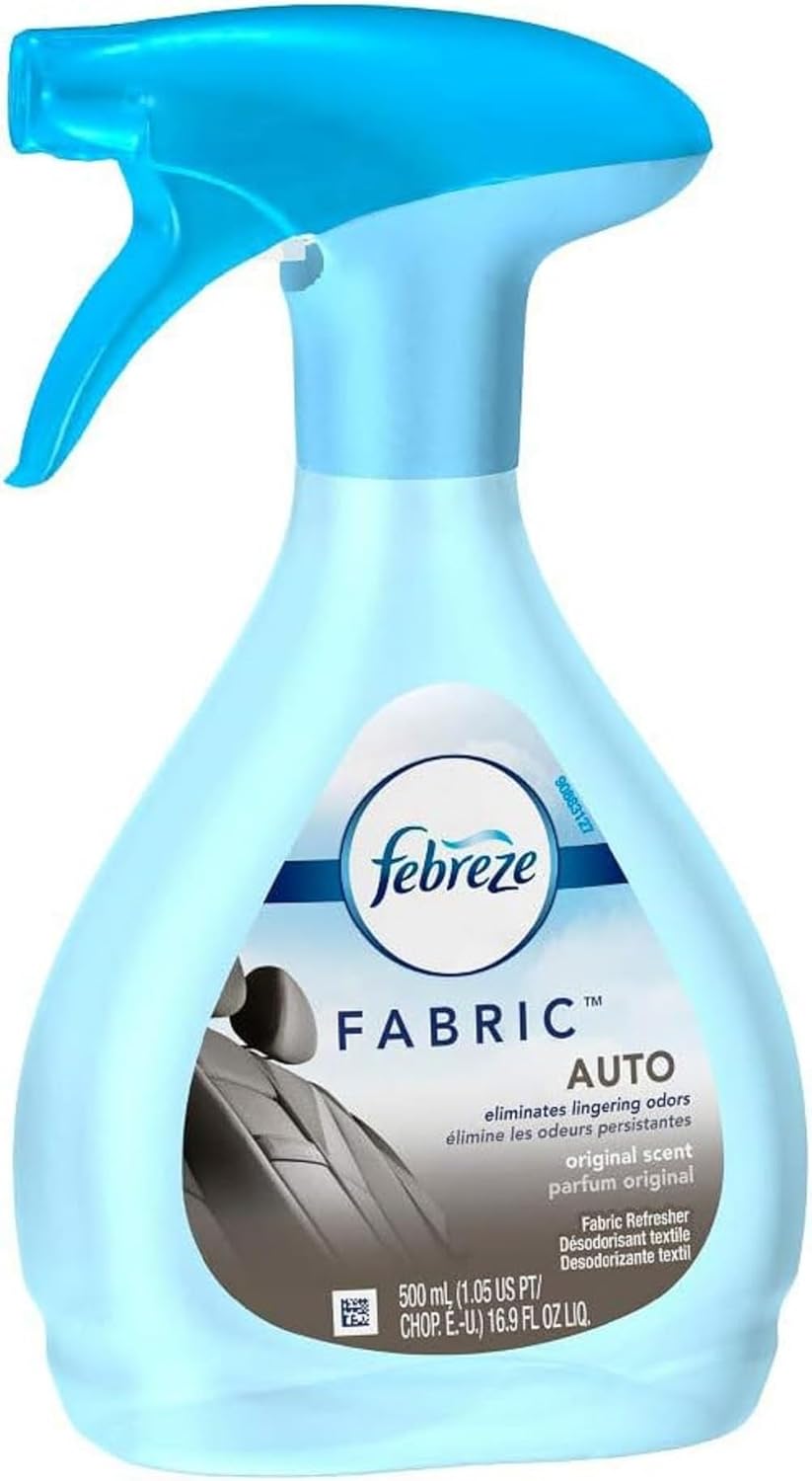 Spray Refrescante para Telas Febreze, Eliminador de Olores, Auto y Extra Fuerza, 16.9 fl oz (Paquete de 2)