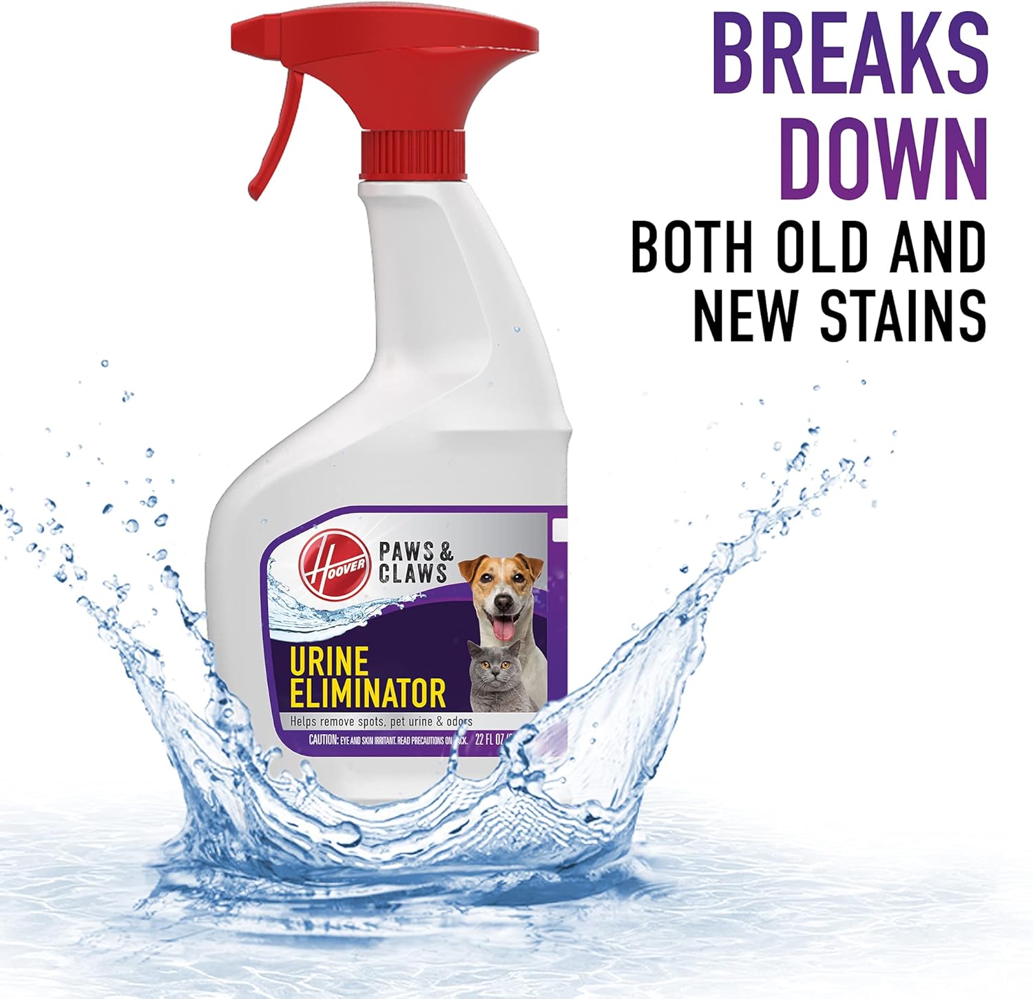 Eliminador de Orina Hoover Paws & Claws, Removedor de Manchas de Mascotas 22oz - 2 Pack