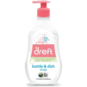 Jabón de platos Dreft, a base de plantas, sin fragancia, 18 fl oz (paquete de 1)