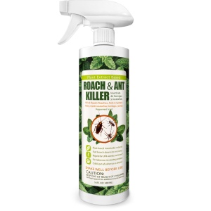 Eliminador de cucarachas y hormigas EcoVenger, mata al contacto, 4 semanas de protección, elimina hormigas e insectos rastreros en interiores y exteriores, natural y no tóxico, aroma botánico agradable, seguro para niños y mascotas.