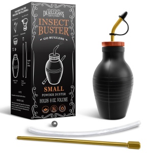 Eliminador de insectos Dr. Killigan - Difusor de bulbos, rociador, aplicador y dispensador para tierra diatomácea y otros polvos - Herramienta natural, no tóxica y segura - Pequeño (8 oz)