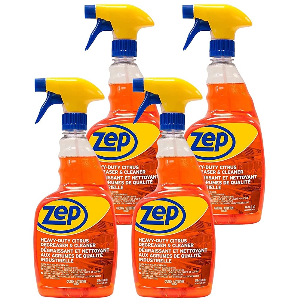 Cabinets "Limpiador y Desengrasante Cítrico Zep Heavy-Duty - 32 oz (Caja de 4) CACIT324 - Calidad Profesional para Eliminar Aceite, Grasa, Adhesivos y Suciedad de Cocinas, Electrodomésticos y Gabinetes"