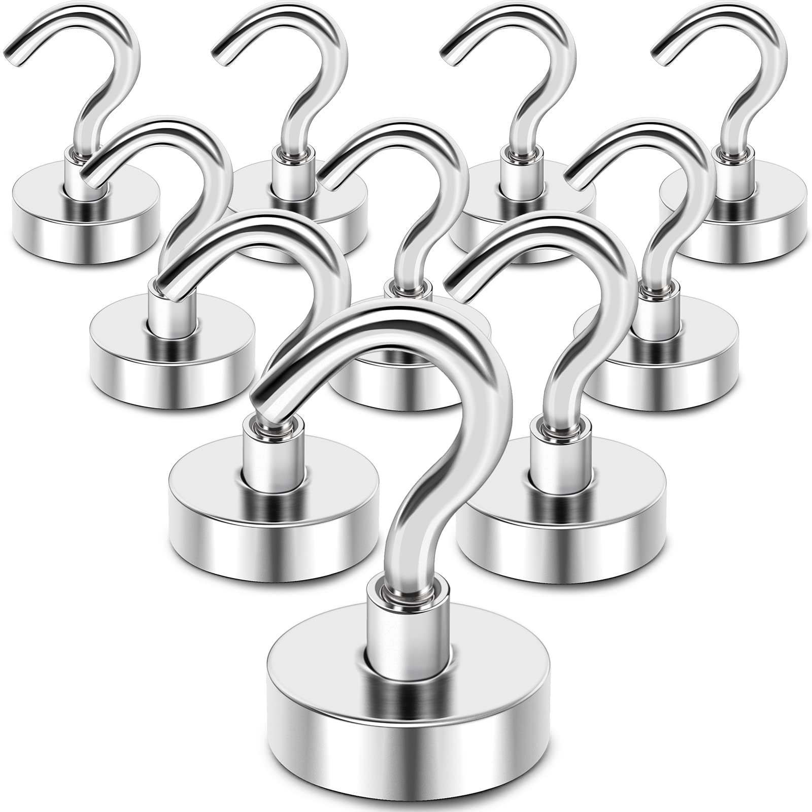 Ganchos magnéticos MIKEDE, capacidad 40 lbs, para cabinas de crucero, imanes neodimio para colgar en pared, refrigerador, decoración, trabajo -10Pack