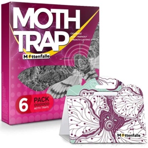 Juego de trampas para polillas de ropa Mottenfalle - Seguras, ecológicas y sin toxicidad con feromonas 6pzas