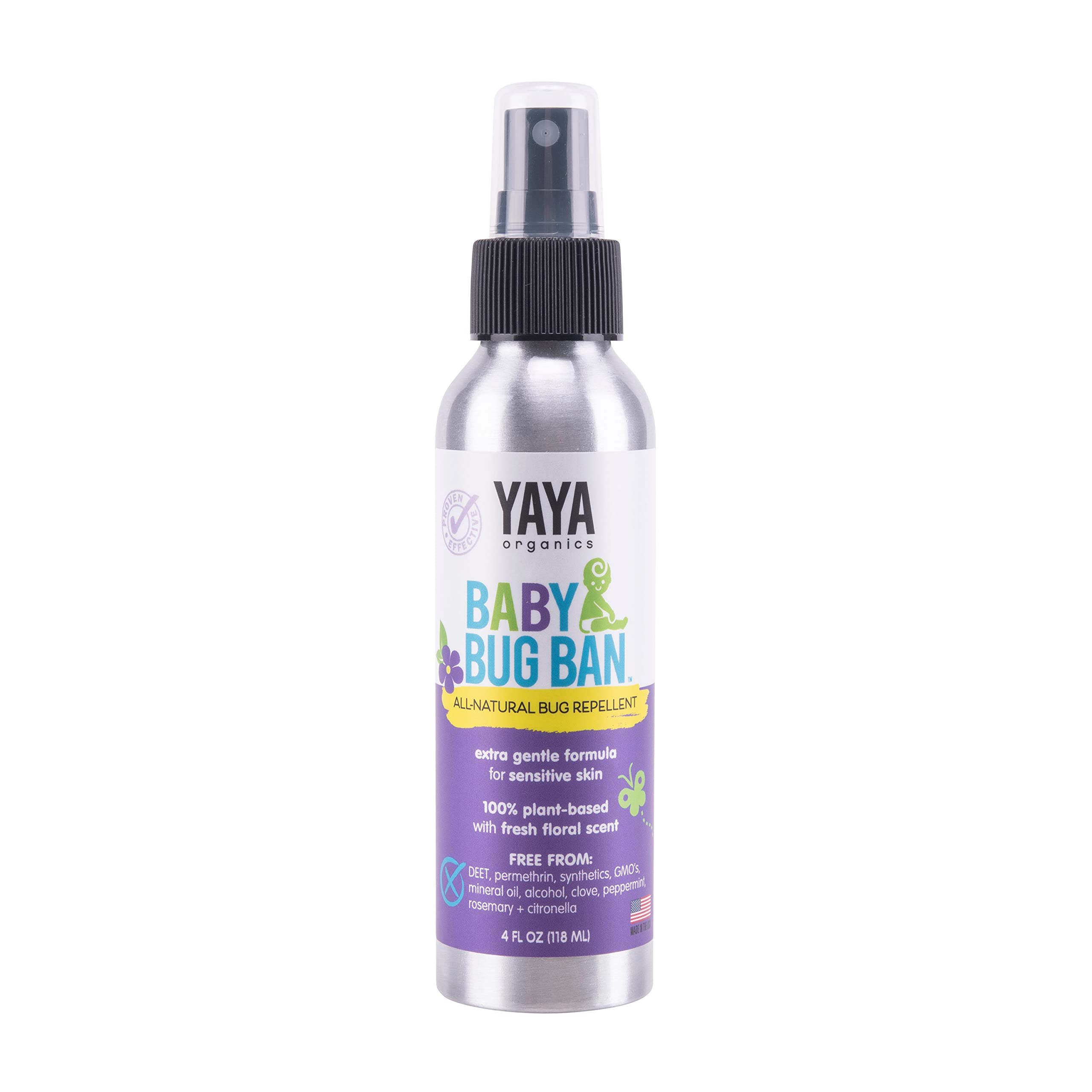 "Repelente orgánico YAYA para bebés - Eficaz y natural, ideal para pieles sensibles (4 oz)"
