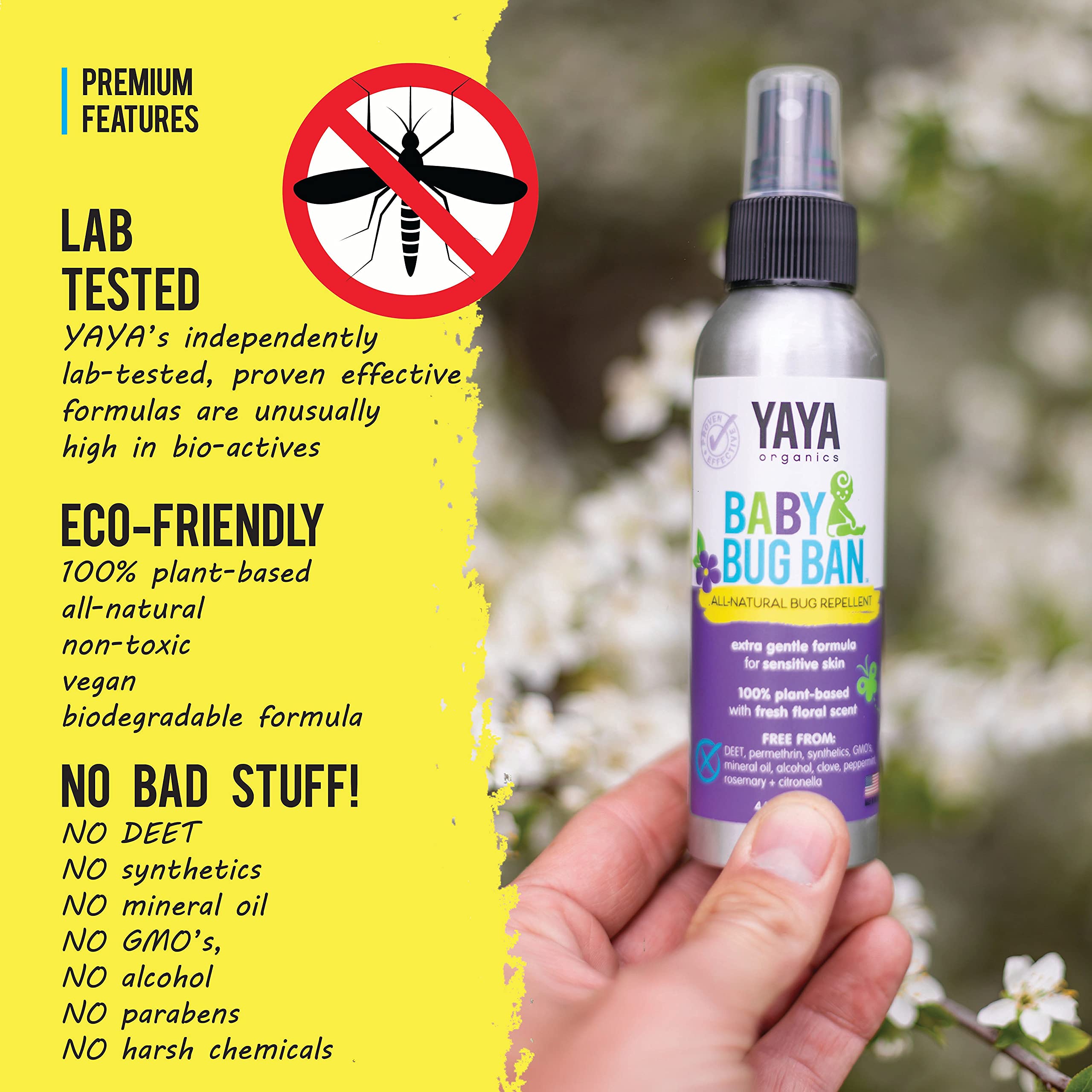 Repelente orgánico YAYA para bebés - Eficaz y natural, ideal para pieles sensibles (4 oz) - Image 2