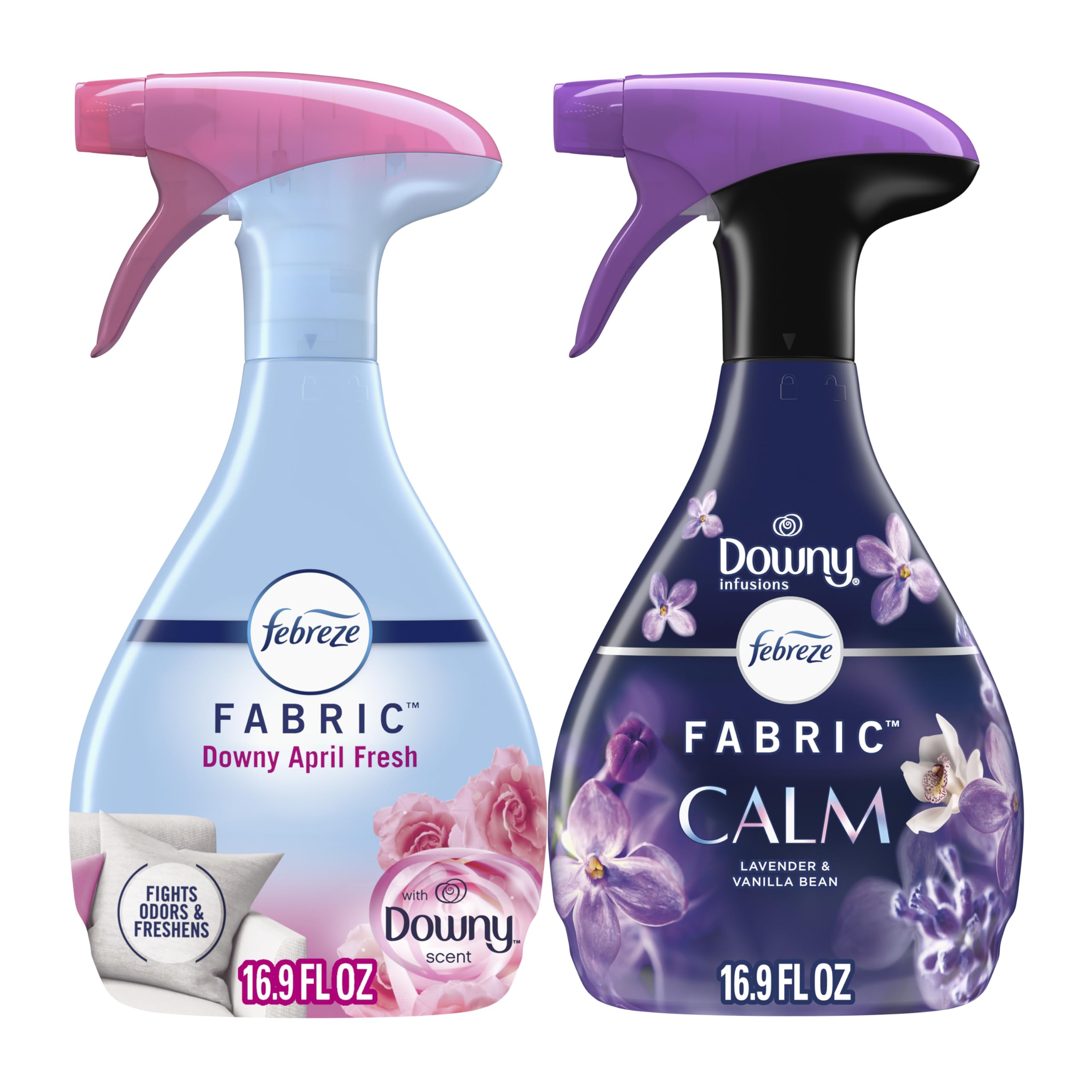 "Perfume para tejidos Febreze, elimina olores, Downy Calm y Downy April Fresh, 16.9 oz, 2 pack"
