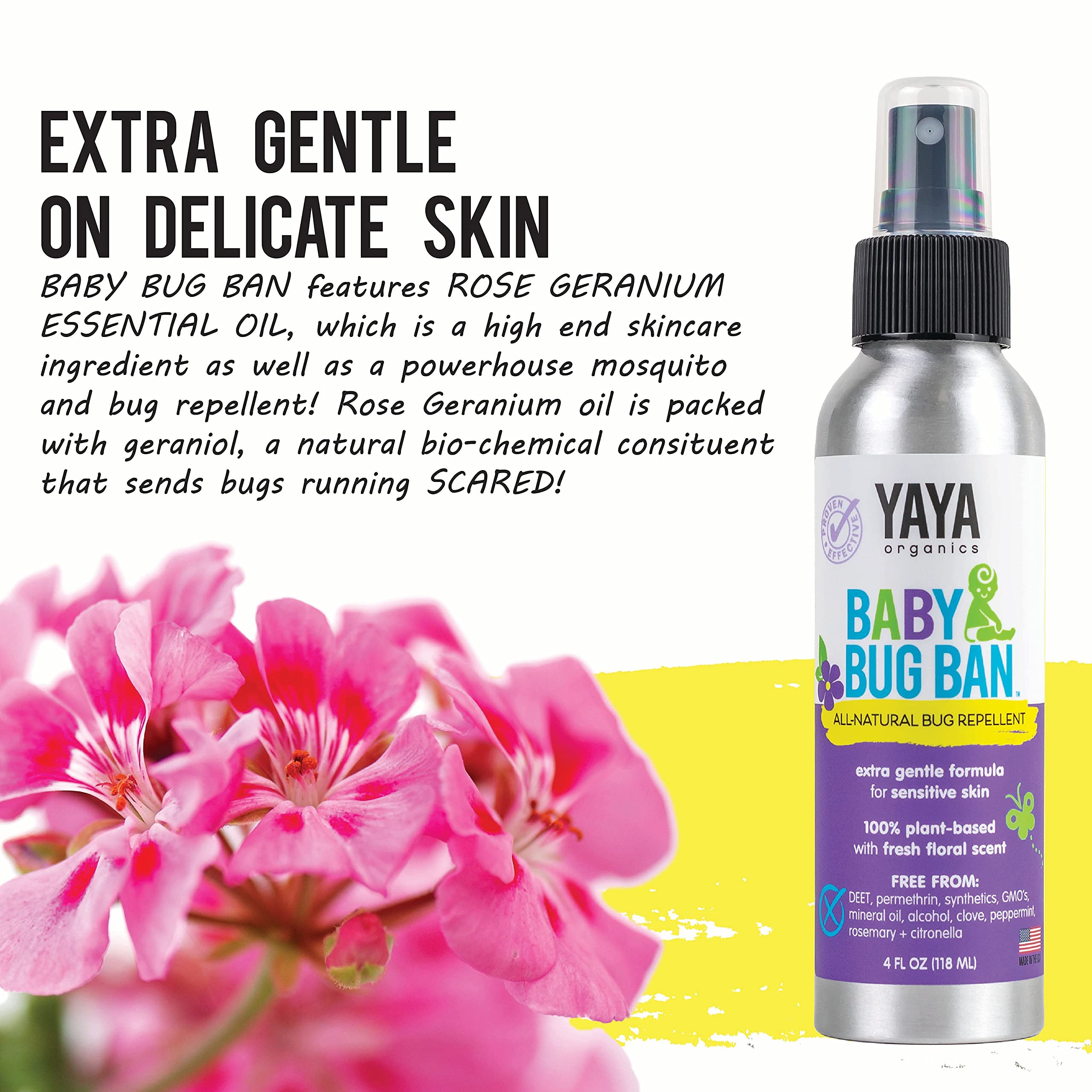 Repelente orgánico YAYA para bebés - Eficaz y natural, ideal para pieles sensibles (4 oz) - Image 4