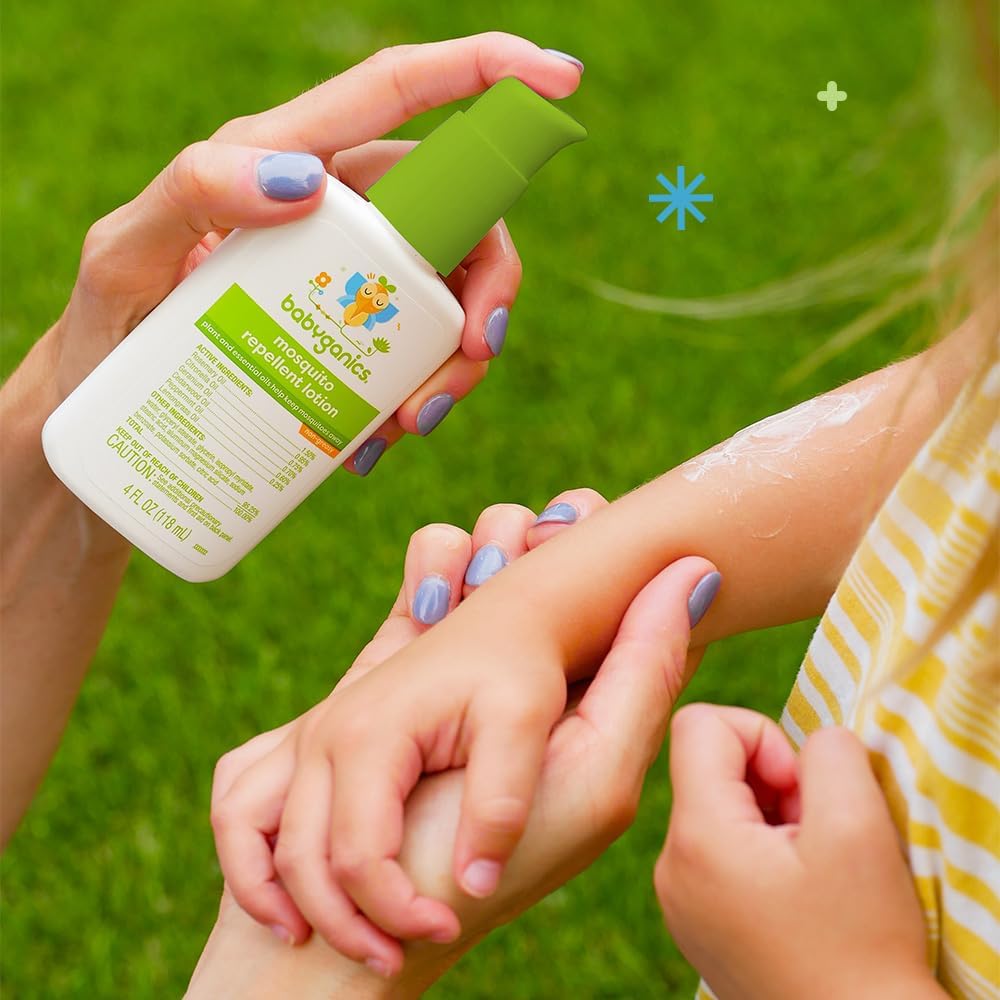 Repelente de mosquitos Babyganics, con aceites esenciales y vegetales, no graso, 4oz