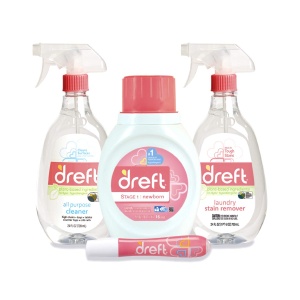 "Set de Regalos para Bebés por Dreft, Set de Regalo para Bebé y Mamá con Detergente Líquido para Ropa, Quitamanchas para Ropa, Bolígrafo Quitamanchas y Limpiador Multiusos, Ideal para Baby Showers"