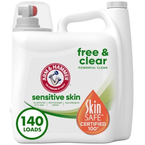 "Detergente líquido Arm & Hammer para pieles sensibles, 140 cargas, sin fragancia, 140 fl oz"