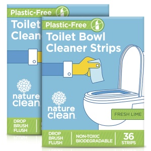 "Limpiadores de Inodoro Naturales No Tóxicos Nature Clean - 36 Tiras - 2 Pack. Packaging Libre de Plástico, Limpiador de Inodoros Natural, Seguro para Fosas Sépticas, Refresca Baños sin Salpicaduras"
