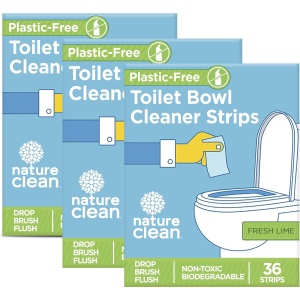 Tiras Limpiadoras de Inodoro Nature Clean, 3x36, Sin Plástico, Refresca Baños y WC, Sin Salpicaduras