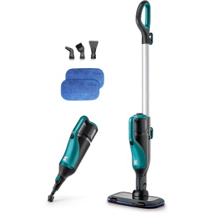 Limpiador de pisos a vapor Kenmore SM2050 2 en 1 con 2 Modos y 2 Paños Lavables para Alfombras, Tapetes y Tapicería, Verde