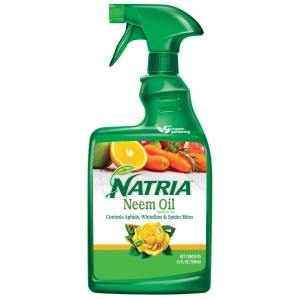 Spray orgánico Natria para plantas, controla áfidos, moscas, ácaros y más, ideal para jardinería, 24 oz, listo para usar.