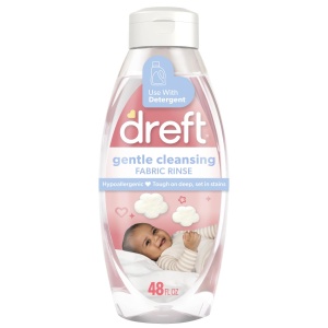"Limpia ropa de bebé Dreft suavemente, 48 fl oz, hipoalergénico, probado por dermatólogos en piel sensible, elimina olores"