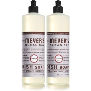 "Pack de 2 Jabones Líquidos para Platos MRS. MEYER'S CLEAN DAY, Fórmula Sin Crueldad, Aroma a Lavanda, 16 oz"
