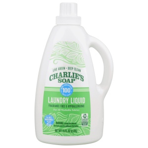 "Detergente Líquido Charlie's Soap (100 cargas, 1 paquete) 75.0 oz Natural de Limpieza Profunda Hipoalergénico - Ecológico, Seguro y Efectivo"