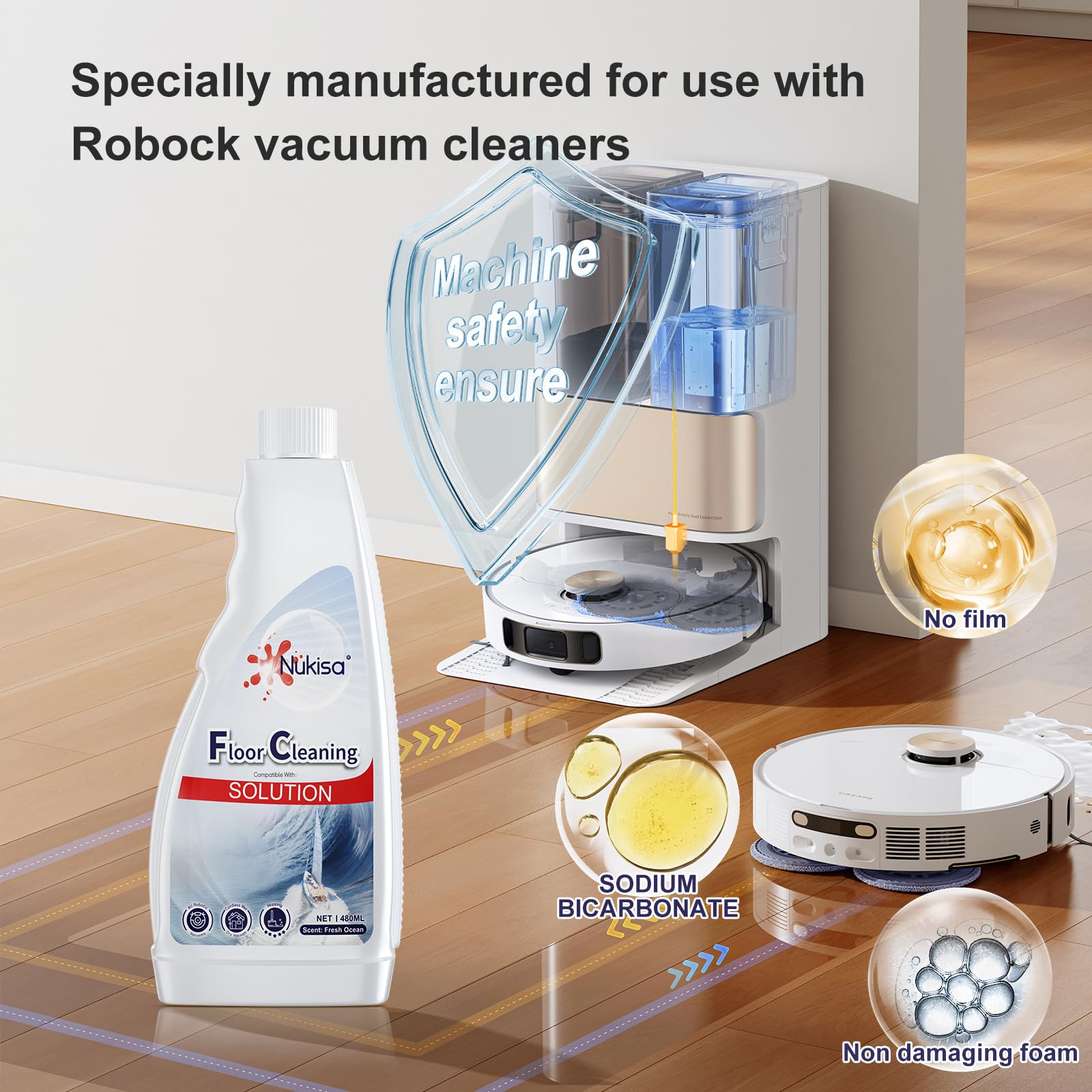 Nukisa Ocean Scent para pisos, compatible con Roomba y otros robots limpiadores para todo tipo de suelos 2pack - Image 5