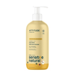 "Loción Corporal ATTITUDE para Bebés, Verificada por EWG, Ingredientes a Base de Plantas y Minerales, Productos de Cuidado Personal Veganos, Piel Sensible, Sin Fragancia, 16 Onzas"