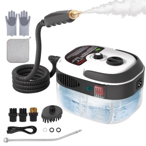 Limpiador a vapor portátil STRCEAT, máquina de limpieza portátil de alta temperatura de 2500W, adecuado para sofás, autos, pisos y más (blanco).