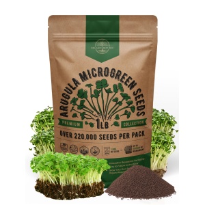 Set Orgánico de Semillas de Rúcula y Microgreens para Cultivar en Tierra, Coco, Aerogarden y Sistema Hidropónico - 1lb