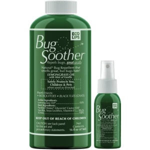 Repelente natural para insectos, zancudos y mosquitos - Recarga Bug Soother - Seguro y libre de DEET - Ideal para adultos, niños, mascotas y medio ambiente - Regalo de 1 oz. para viaje (16 oz.)