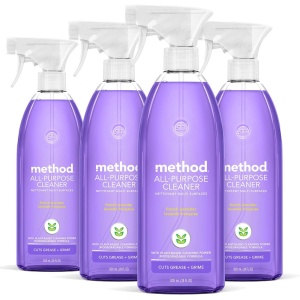 Limpiador Multiuso en Spray Método, Lavanda Francesa, Fórmula a Base de Plantas Biodegradable, Ideal para Múltiples Superficies, 28 Fl Oz, (Pack de 4)