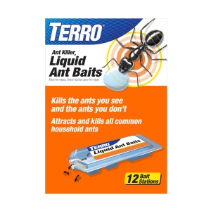 Estaciones atrayente para hormigas TERRO T300B - Bait líquido para eliminar hormigas - 12 unidades para control efectivo en interiores.