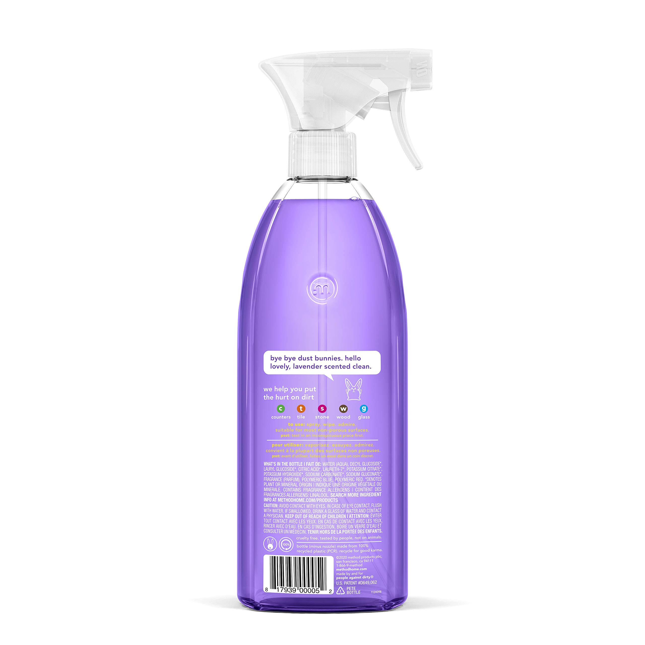 Limpiador multiusos en spray Method, Lavanda Francesa, fórmula a base de plantas y biodegradable, ideal para encimeras, azulejos y más, 28 Oz - Image 2