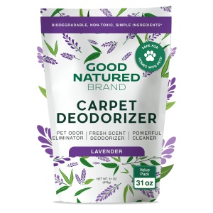 "Eliminador de Olores para Mascotas: Polvo Desodorizador y Refrescante Good Natured | 31 oz | Elimina Olores Fuertes y Orina de Mascotas | Aroma Natural a Lavanda | Seguro para Casas con Mascotas"