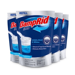 "DampRid Recarga 42 oz., 4-Pack - Absorbedor de Humedad Sin Fragancia para Habitaciones con Exceso de Humedad, Duradero, Inhibe el Moho y Hongos"