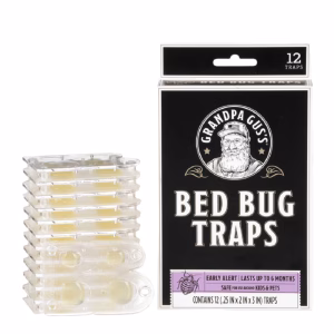 Trampas de pegamento contra chinches de cama de Grandpa Gus para casa y viajes dura hasta 6 meses, diseño patentado resistente y discreto 12 pzas