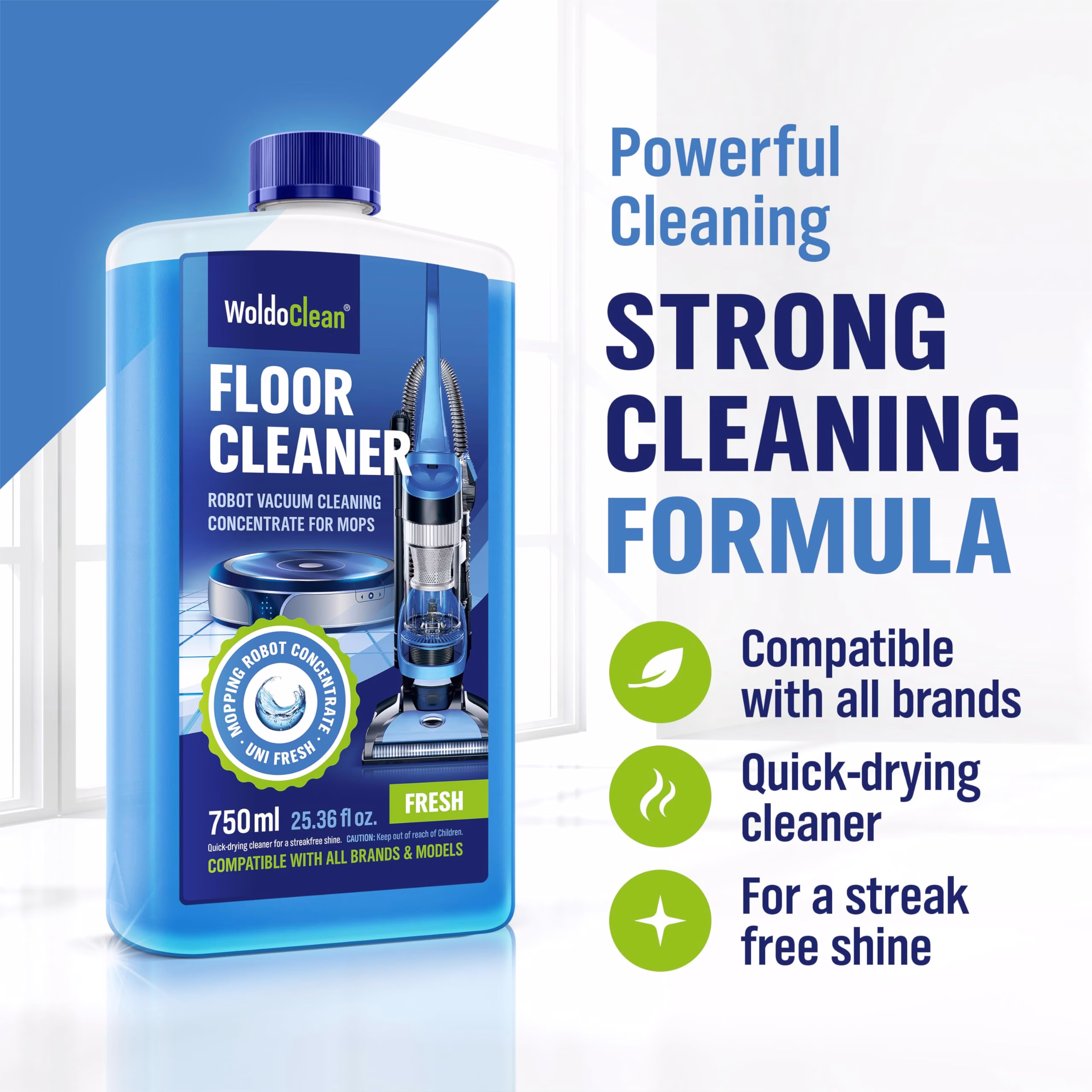 Limpiador para Pisos WoldoClean para robots aspiradores compatible con Roborock, Tineco, iFloor 750ml - Image 3